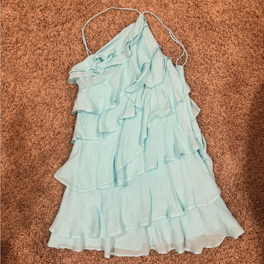 Selfie Leslie Blue Ruffle Dress